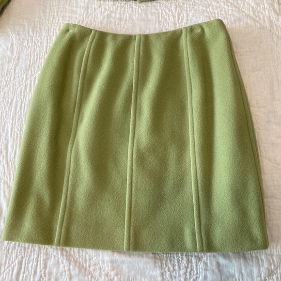Emporia Armani Vintage Green Suit Set Skirt Wool S - Picture 7 of 14